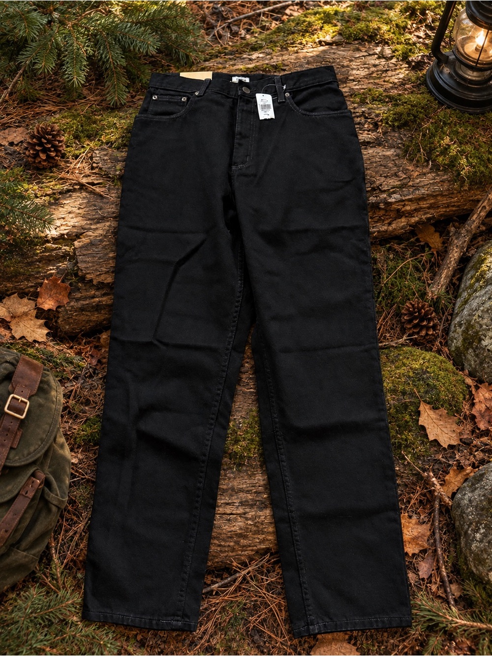 L.L.Bean Original Fit / Relaxed Black Cotton Straight Leg Pants Waist 12 NWT